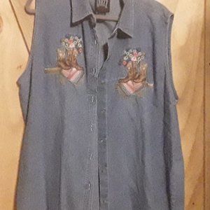 WAshed Denim Shirt..Cowboy Boots